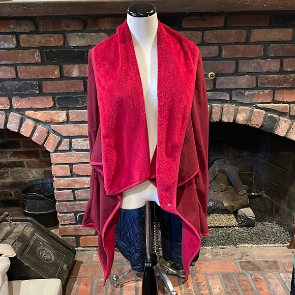 Lululemon Red Fleece Wrap cardigan jacket size 8 - Picture 1 of 7
